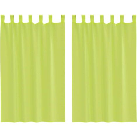 Tende in Voile con Linguetta 2 pz Verde Mela vidaXL
