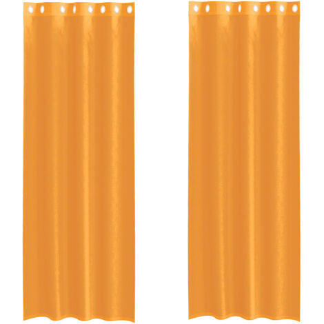Tende in Voile con Occhielli 2 pz Arancio 140x300 cm vidaXL