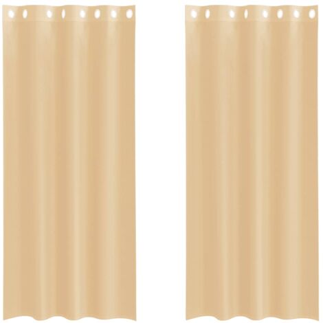 Tende in Voile con Occhielli 2 pz Sabbia vidaXL