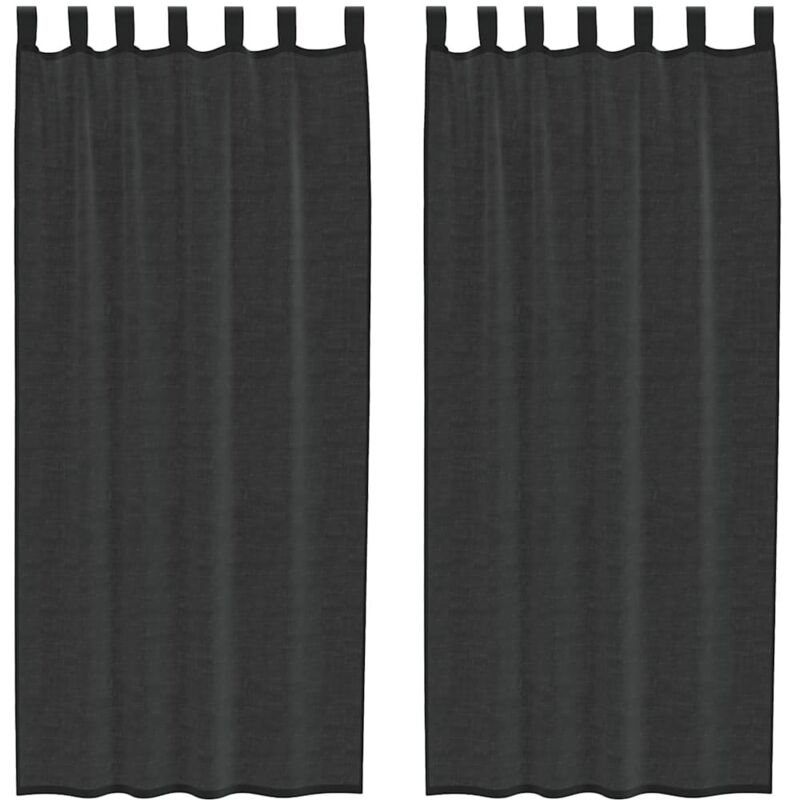 Vidaxl Tende In Voile Con Linguetta 2 Pz Nero