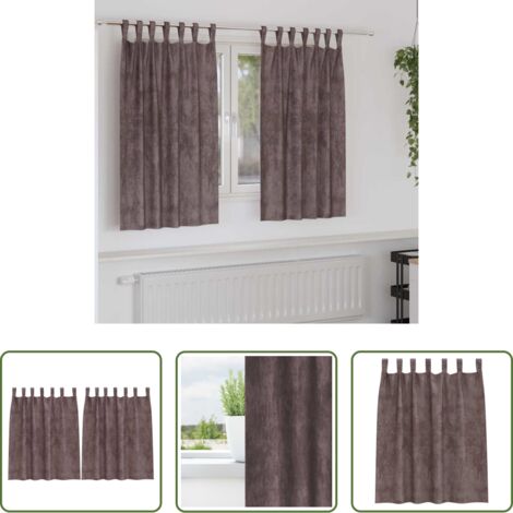 Tende marrone -  Tende in Velluto con tende 2 pcs Marrone 140 x 140 cm Velluto