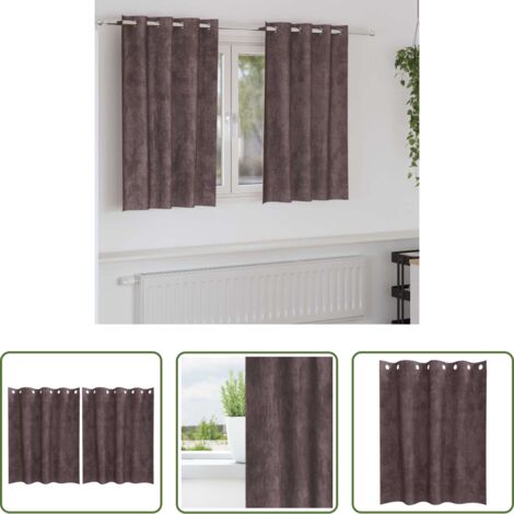 Tende marrone -  Tende in Velluto con tende 2 pcs Marrone 140 x 140 cm Velluto