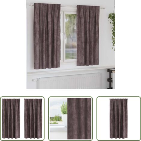 Tende marrone -  Tende in Velluto con tende 2 pcs Marrone 175 x 140 cm Velluto
