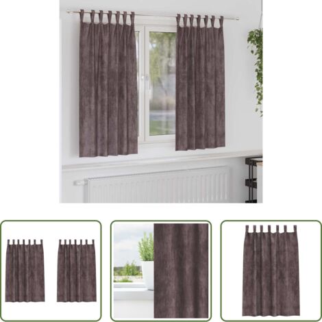 Tende marrone -  Tende in Velluto con tende 2 pcs Marrone 175 x 140 cm Velluto