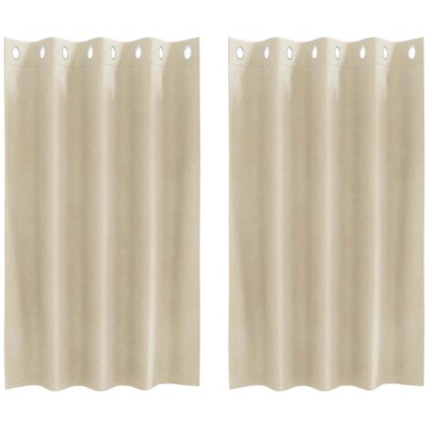 Tende oscuranti 2 pcs Crema 140 x 140 cm Velluto vidaXL