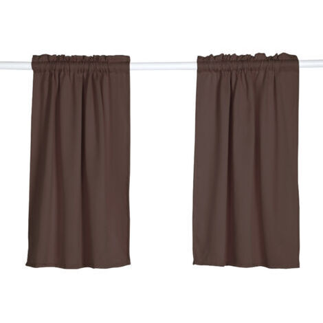 Tende oscuranti 89 x 89 cm - set di due pezzi, colore caffè, occhielli argentati, isolamento termico e acustico, stile elegante, per dare un tocco di brillantezza ai vostri interni.