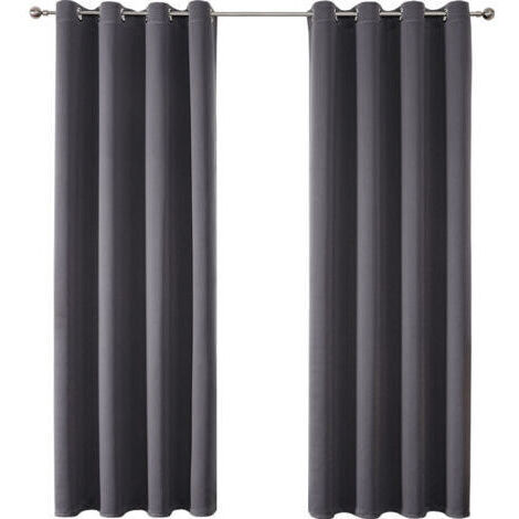 Tende oscuranti, set da 2, 132 x 160 cm, tende oscuranti morbide ed eleganti per soggiorno e camera da letto, decorazione per la casa, lavabili, grigio scuro