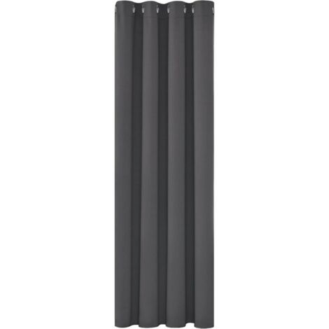 Tende oscuranti termoisolanti, anti-freddo, 150x200 cm, design moderno con occhielli, grigio scuro, 1 pezzo