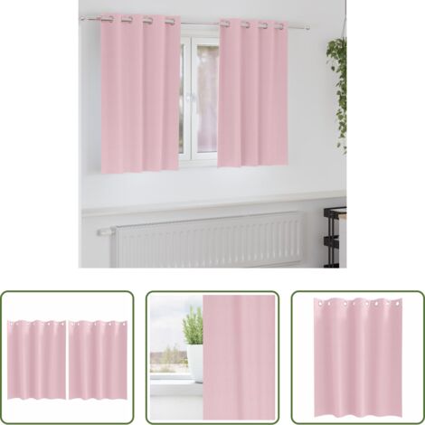 Tende per finestra -  Tende Blackout con Anelli 2 pcs Rosa baby 140 x 140 cm