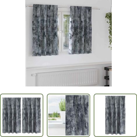 Tende per finestra -  Tende in Velluto 2 pcs Grigio Argento 140 x 140 cm Velluto