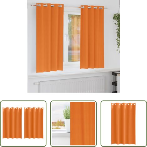 Tende per finestre -  Tende Blackout con Anelli 2 pcs Arancione Vivo 175 x 140 cm