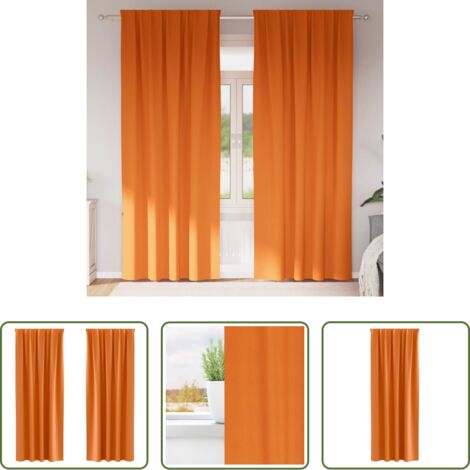 Tende per finestre -  Tende Blackout con Anelli 2 pcs Arancione Vivo 260 x 140 cm