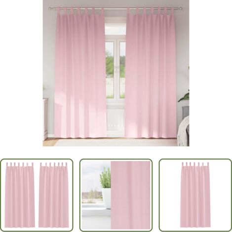 Tende per finestre -  Tende Blackout con Anelli 2 pcs Rosa baby 260 x 140 cm