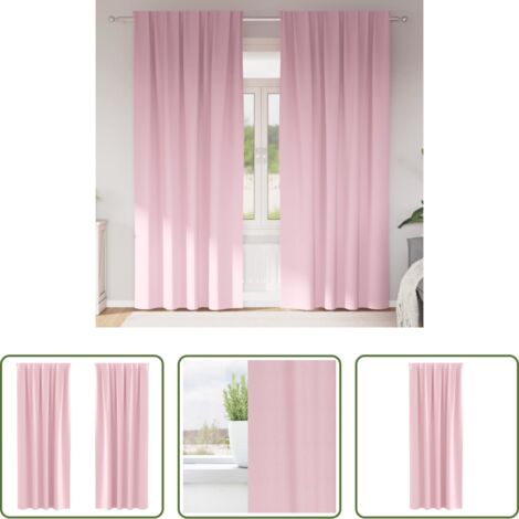 Tende per finestre -  Tende Blackout con Anelli 2 pcs Rosa baby 260 x 140 cm