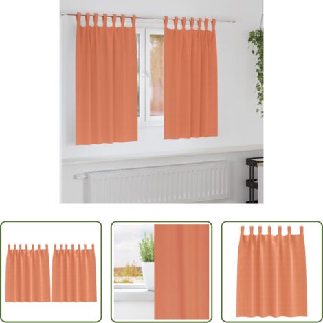 Tende per finestre -  Tende Blackout con Anelli 2 pcs Terracotta 140 x 140 cm