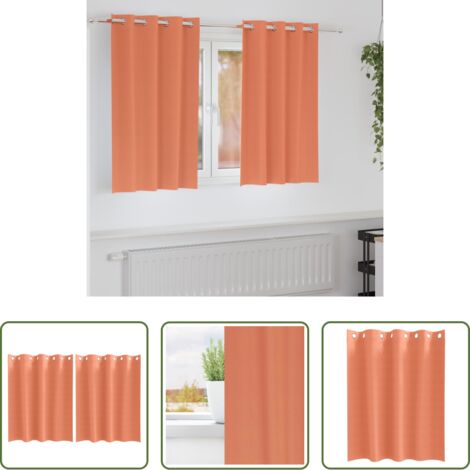 Tende per finestre -  Tende Blackout con Anelli 2 pcs Terracotta 140 x 140 cm