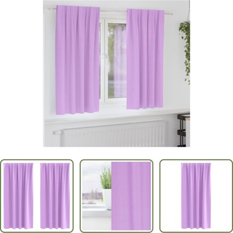 Tende per finestre -  Tende Blackout con Anelli 2 pcs Viola 175 x 140 cm Poliestere