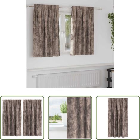 Tende per finestre -  Tende in Velluto 2 pcs Cappuccino 140 x 140 cm Velluto