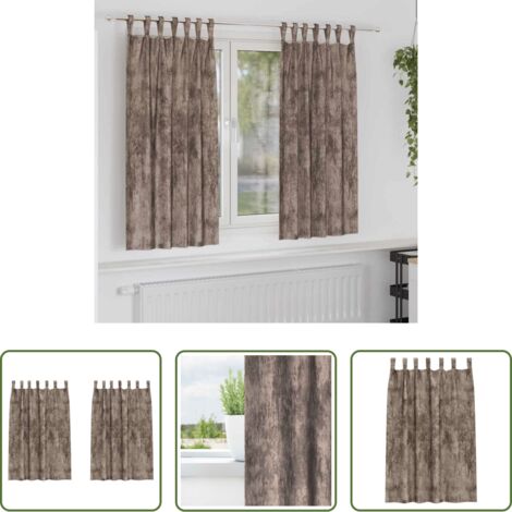 Tende per finestre -  Tende in Velluto 2 pcs Cappuccino 175 x 140 cm Velluto