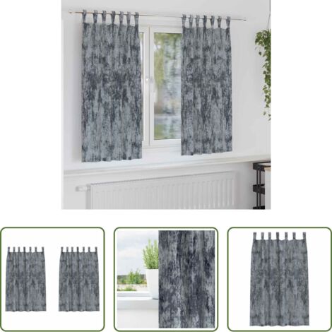 Tende per finestre -  Tende in Velluto 2 pcs Grigio Argento 175 x 140 cm Velluto