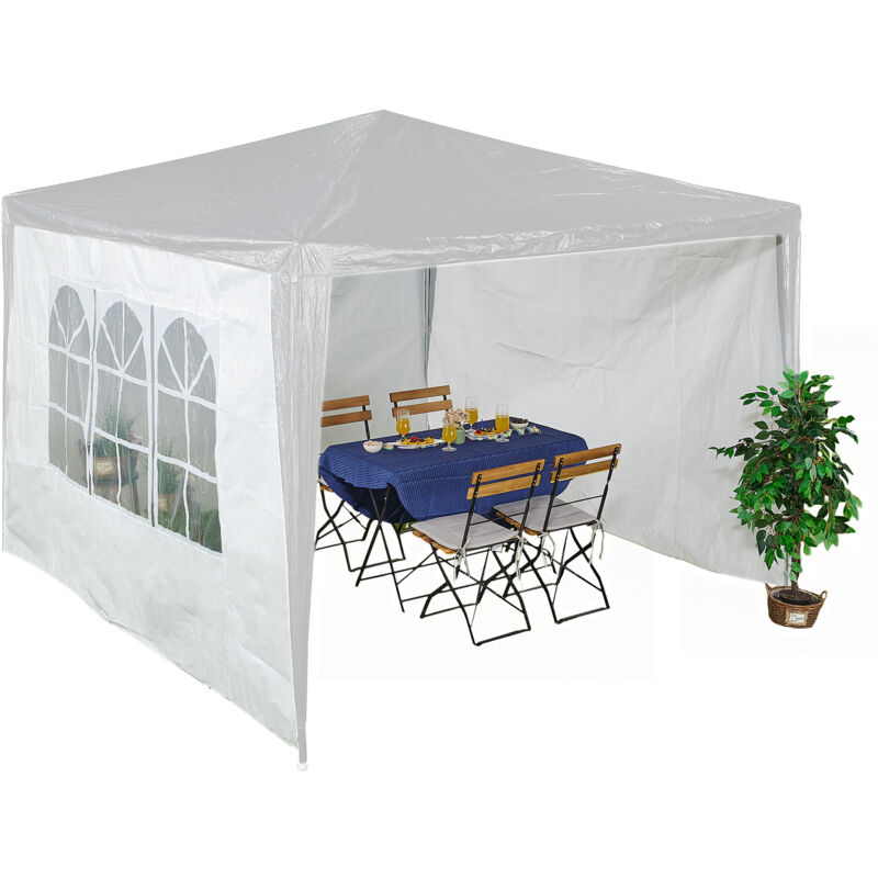 Gazebo Relaxdays 3x3m - Con 2 Pareti, Telaio In Metallo, Copertura In PE, Per Giardino E Feste - Foto 10