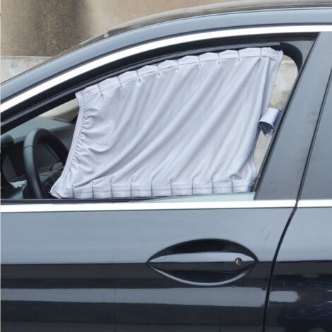 Tende per la privacy, tende anteriori e posteriori, tessuto di seta grigio, tessuto puro, 4 set da 50  47 cm