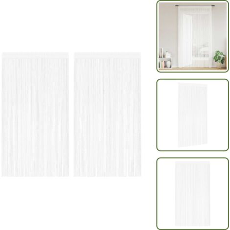 Tende per negozi - vidaXL 2 Pz Tende a Fili 140x250 cm Bianche - Tende per vetrina