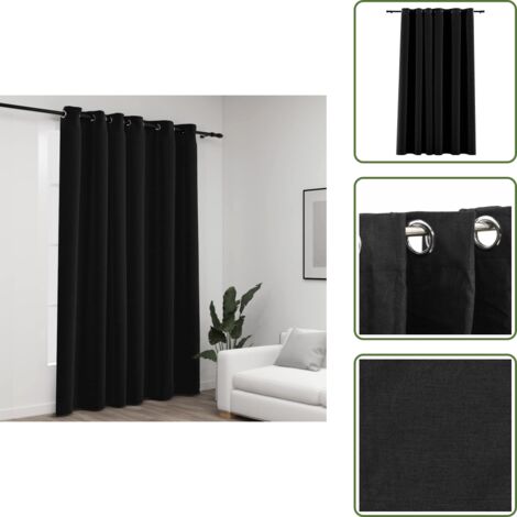 Tende per soggiorno - vidaXL Tende Oscuranti Effetto Lino Occhielli Antracite 290x245cm - Tende per camera da letto