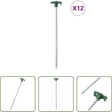 Tende -  Picchetti per Tenda 12 pz 25 cm 7 mm in Acciaio Zincato e PP