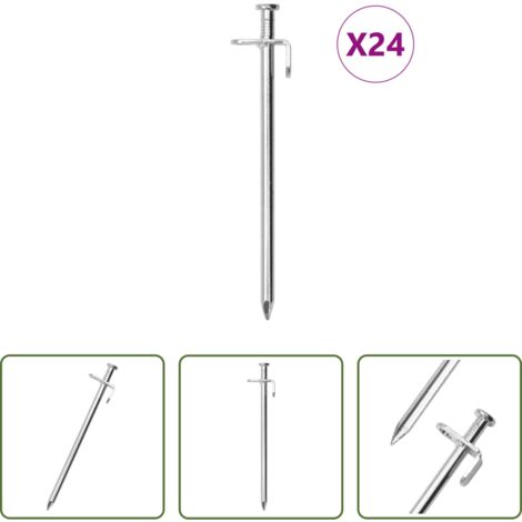 Tende -  Picchetti per Tenda 24 pz 19,5 cm 8 mm in Acciaio Zincato