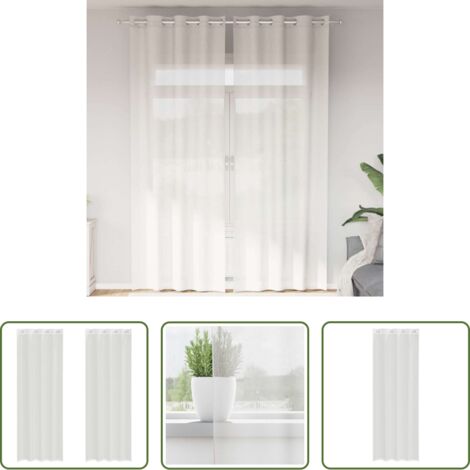 Tende semitrasparenti -  Tende in Voile con Occhielli 2 pz Bianco