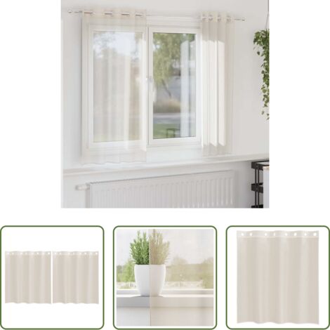 Tende semitrasparenti -  Tende in Voile con Occhielli 2 pz Crema 140x140 cm