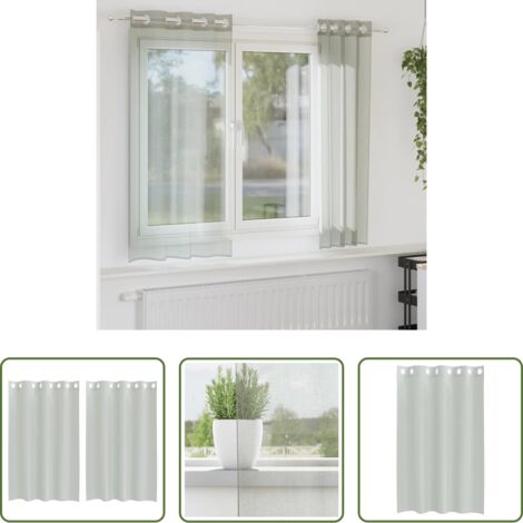 Tende semitrasparenti -  Tende in Voile con Occhielli 2 pz Grigio Chiaro 140x175 cm