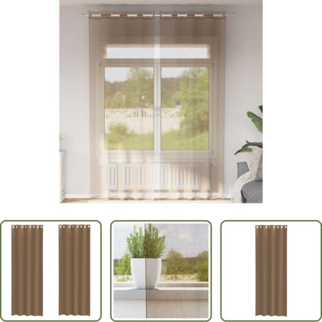 Tende semitrasparenti -  Tende in Voile con Occhielli 2 pz Marrone Chiaro