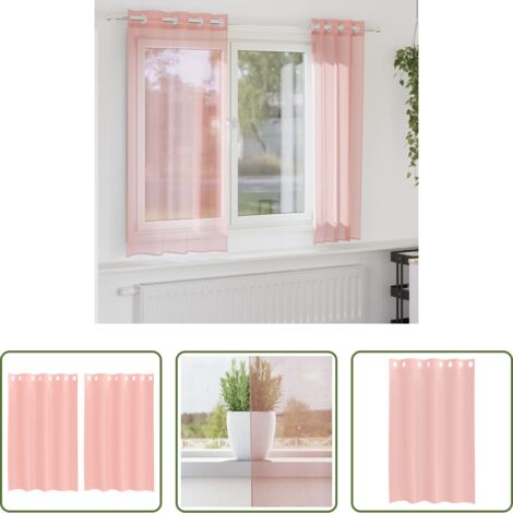 Tende semitrasparenti -  Tende in Voile con Occhielli 2 pz Rosa 140x175 cm