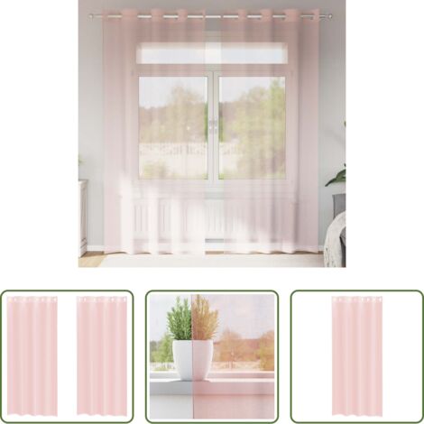 Tende semitrasparenti -  Tende in Voile con Occhielli 2 pz Rosa Chiaro 140x245 cm