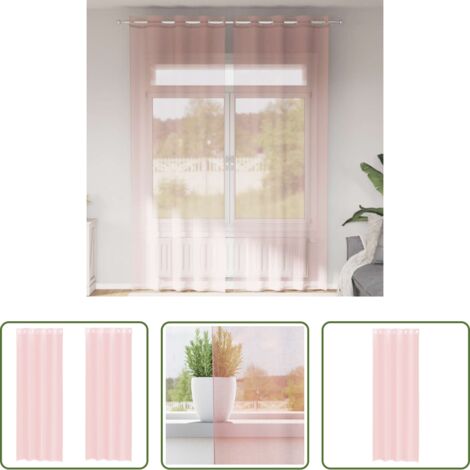 Tende semitrasparenti -  Tende in Voile con Occhielli 2 pz Rosa Chiaro 140x300 cm