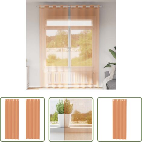 Tende semitrasparenti -  Tende in Voile con Occhielli 2 pz Terracotta