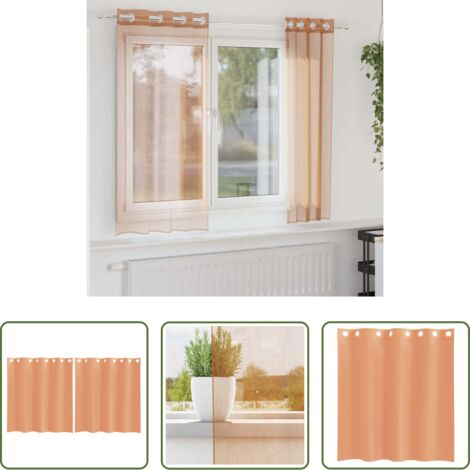 Tende semitrasparenti -  Tende in Voile con Occhielli 2 pz Terracotta