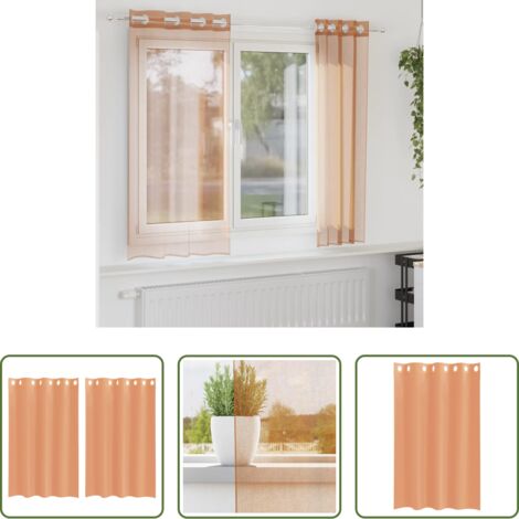 Tende semitrasparenti -  Tende in Voile con Occhielli 2 pz Terracotta