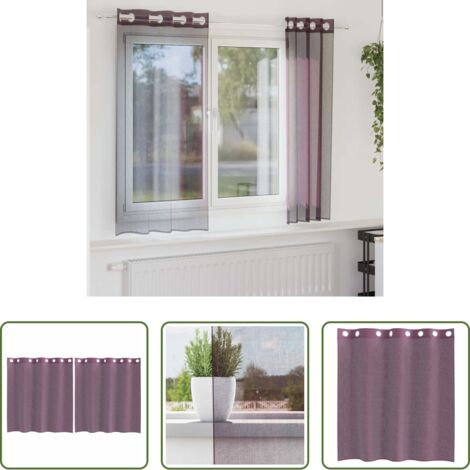 Tende semitrasparenti -  Tende in Voile con Occhielli 2 pz Viola 140x140 cm