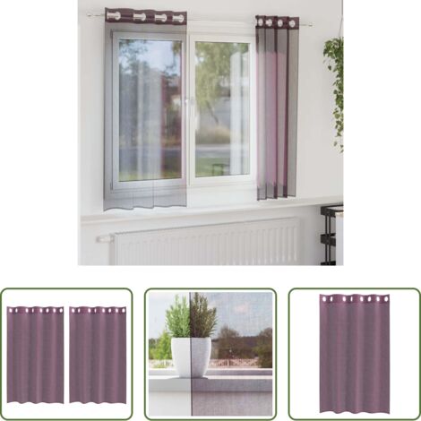 Tende semitrasparenti -  Tende in Voile con Occhielli 2 pz Viola 140x175 cm