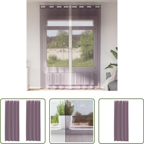 Tende semitrasparenti -  Tende in Voile con Occhielli 2 pz Viola 140x300 cm