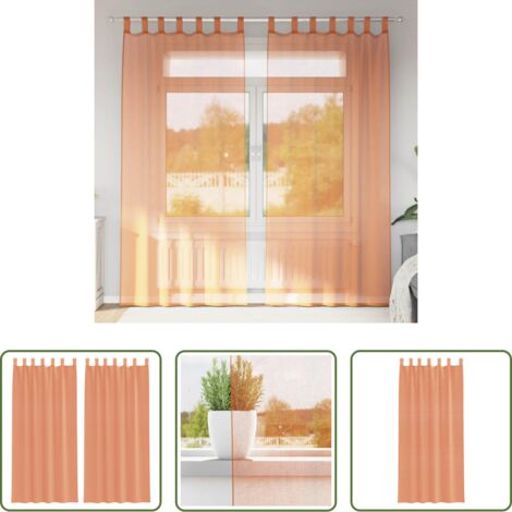 Tende semitrasparenti -  Tende in Voile con Passanti 2 pz Terracotta 140x225 cm