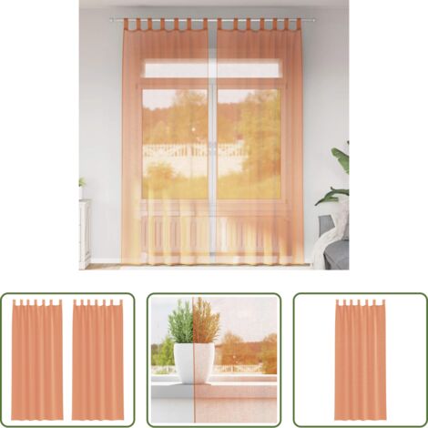 Tende semitrasparenti -  Tende in Voile con Passanti 2 pz Terracotta 140x260 cm
