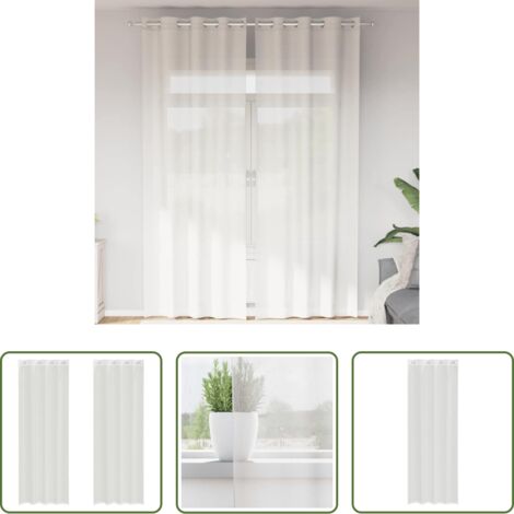 Tende trasparenti -  Tende in Voile con Occhielli 2 pz Bianco