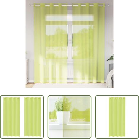 Tende trasparenti -  Tende in Voile con Occhielli 2 pz Verde Mela 140x225 cm