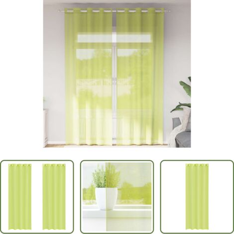 Tende trasparenti -  Tende in Voile con Occhielli 2 pz Verde Mela 140x260 cm