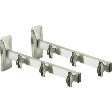 2 piezas de tendedero retráctil de acero inoxidable 304 duradero con cuerda  ajustable resistente para ducha para exteriores e interiores