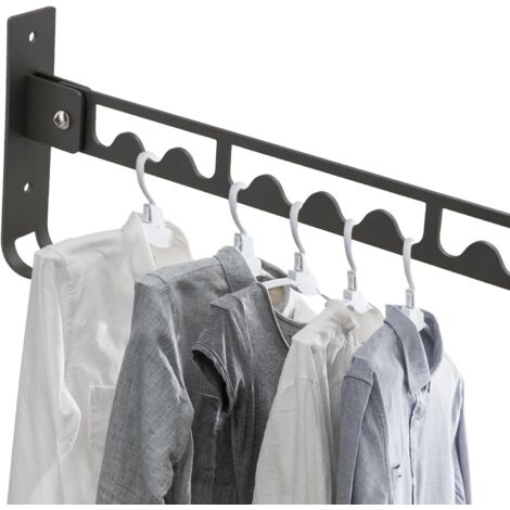Tendedero de pared, tendedero plegable de pared, tendedero plegable de pared giratorio de 90°, tendedero de pared de aluminio para baño, negro